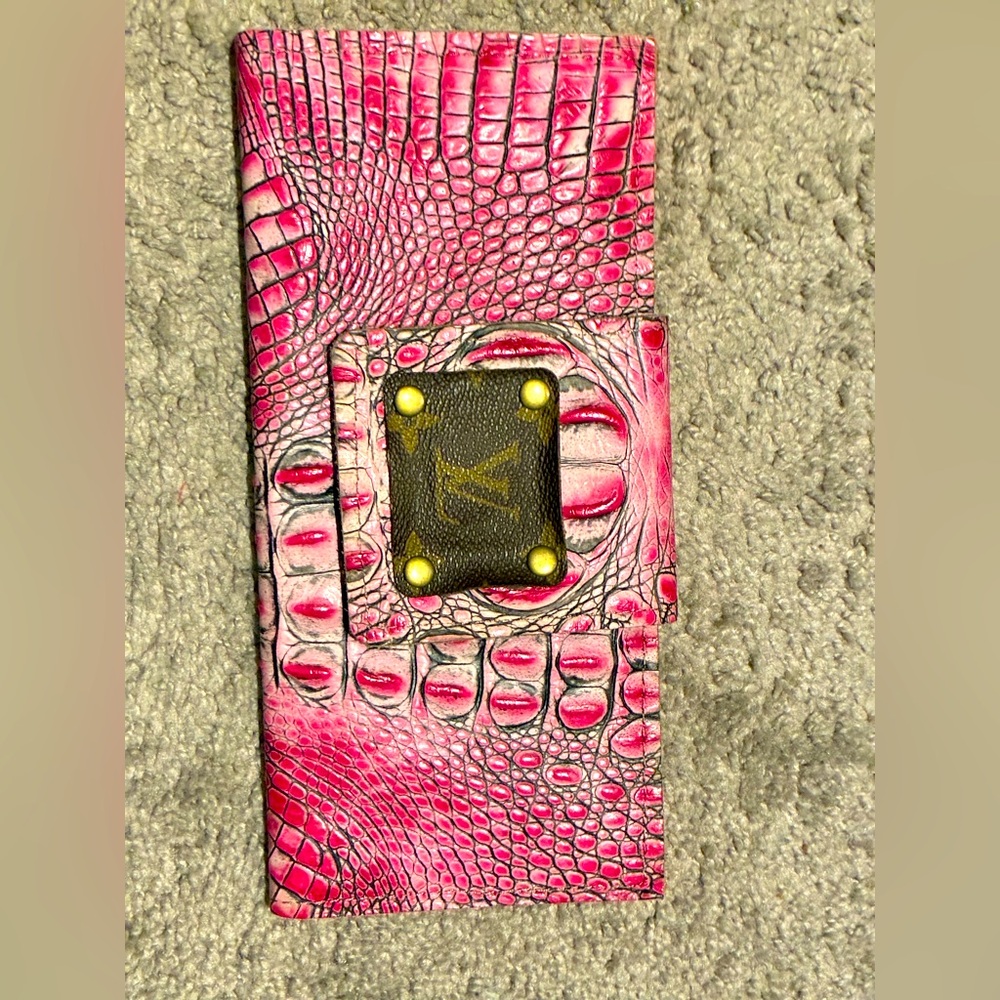 Pink Crocodile Embossed Wallet